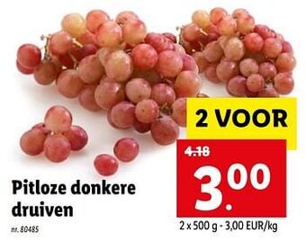 Lidl Pitloze donkere druiven aanbieding
