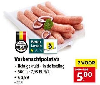 Lidl Varkenschipolata`s aanbieding