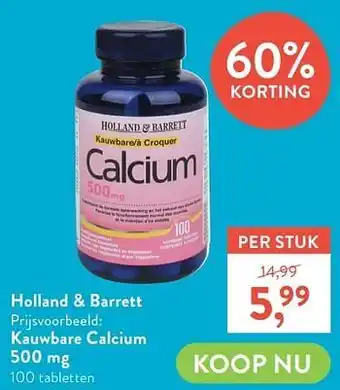 Kauwbare calcium 500 mg