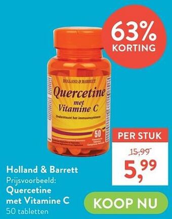 Holland & Barrett Quercetine met vitamine c aanbieding