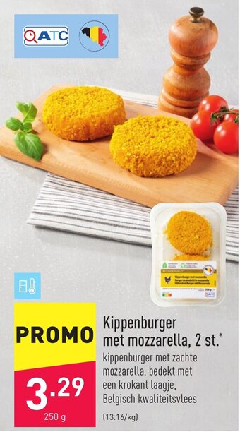 ALDI Kippenburger met mozzarella, 2 st. aanbieding