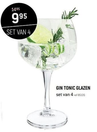 Gin tonic glazen set van 4