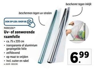 Lidl Uv- of zonwerende raamfolie aanbieding