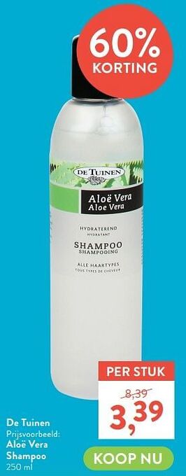 Holland & Barrett Aloë vera shampoo aanbieding