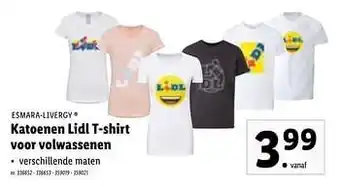 Lidl Katoenen lidl t-shirt voor volwassenen aanbieding