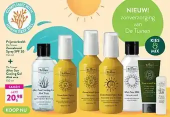 Holland & Barrett De tuinen zonnebrand spray spf 30 + de tuinen after sun cooling gel aloë vera aanbieding