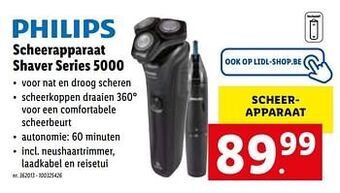 Lidl Philips scheerapparaat shaver series 5000 aanbieding