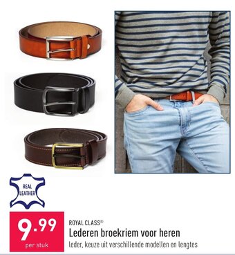 ALDI Royal Class Lederen broekriem voor heren aanbieding