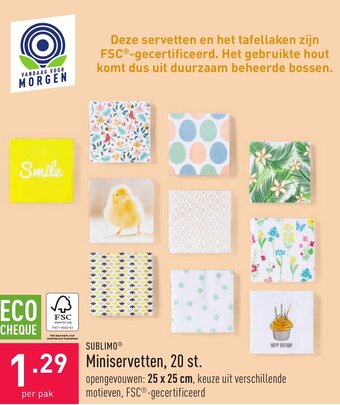 ALDI Sublimo Miniservetten, 20 st. aanbieding