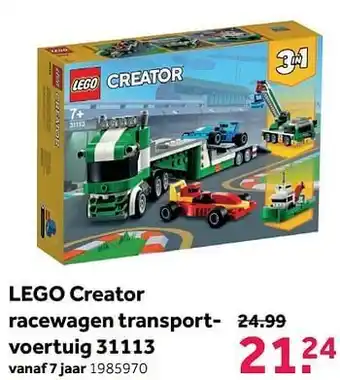 Intertoys Lego creator racewagen transportvoertuig 31113 aanbieding