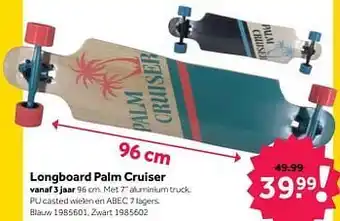 Longboard palm cruiser blauw
