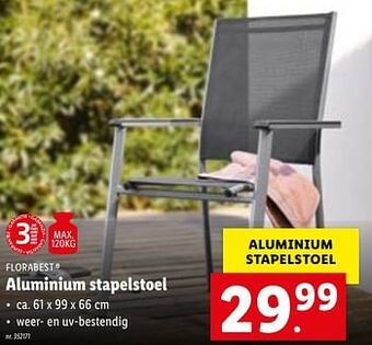 Lidl Aluminium stapelstoel aanbieding