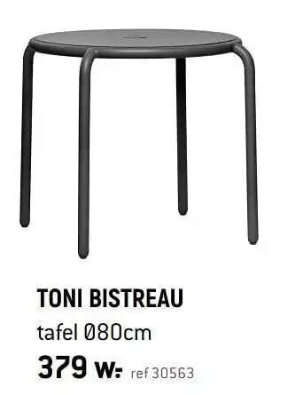 TONI BISTREAU tafel