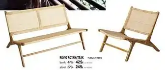 Revio rotan-teak bank