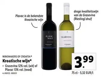 Lidl Kroatische wijn aanbieding