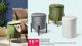 ALDI Home Creation Living Fluwelen kruk aanbieding
