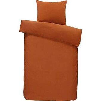 Leen Bakker Comfort dekbedovertrek Ryan - karamelkleur - 140x200/220 cm - Leen Bakker aanbieding