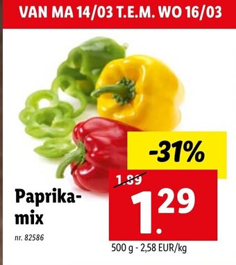 Lidl Paprikamix 500g aanbieding