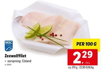 Lidl Zeewolffilet 100g aanbieding