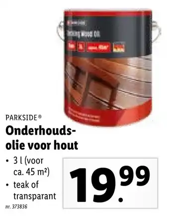 Lidl Onderhouds- olie voor hout aanbieding