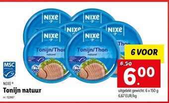 Lidl Tonijn natuur aanbieding