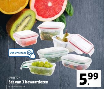 Lidl Set van 3 bewaardozen aanbieding