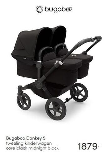 Baby & Tiener Bugaboo donkey 5 tweeling kinderwagen core black midnight black aanbieding