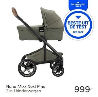 Baby & Tiener Nuna mixx next pine 2 in 1 kinderwagen aanbieding