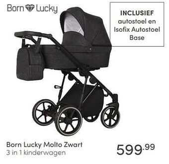 Born lucky molto zwart 3 in 1 kinderwagen
