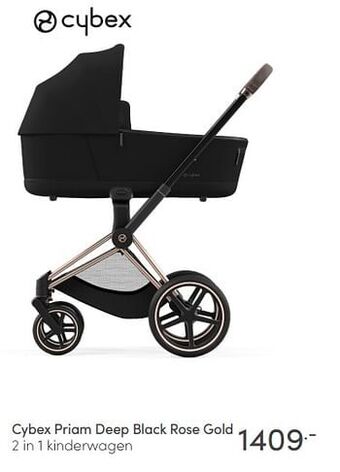 Baby & Tiener Cybex priam deep black rose gold 2 in 1 kinderwagen aanbieding