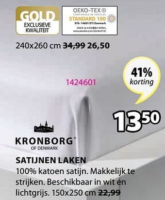 Jysk Satijnen laken aanbieding