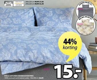 Jysk Viola satijnen dekbedovertrek aanbieding