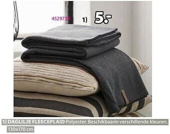 Jysk Daglilje fleeceplaid aanbieding