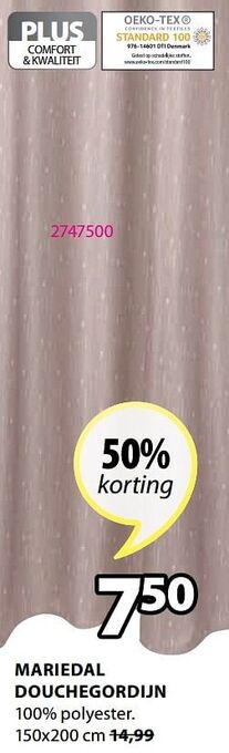 Jysk Mariedal douchegordijn aanbieding