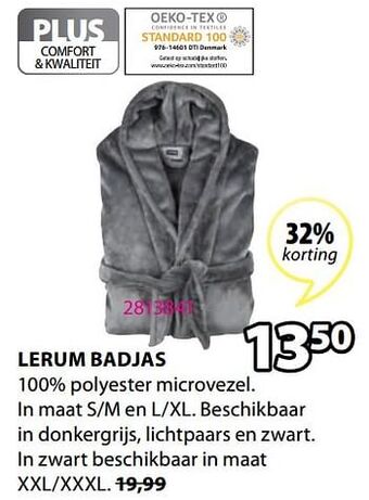 Jysk Lerum badjas aanbieding
