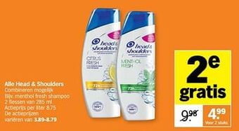 Albert Heijn Menthol fresh shampoo aanbieding