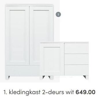 Baby & Tiener Baby’s only kledingkast 2-deurs wit aanbieding