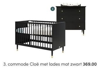 Baby & Tiener Bopita commode cloë met lades mat zwart aanbieding