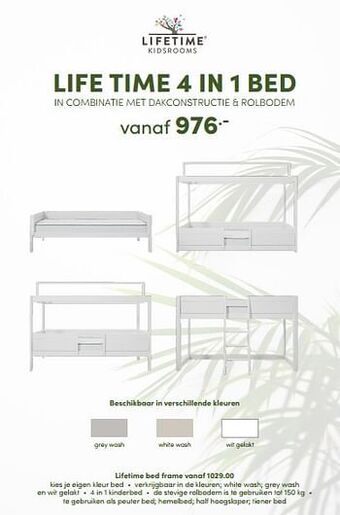 Baby & Tiener Life time 4 in 1 bed aanbieding