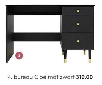 Baby & Tiener Bopita bureau cloë mat zwart aanbieding