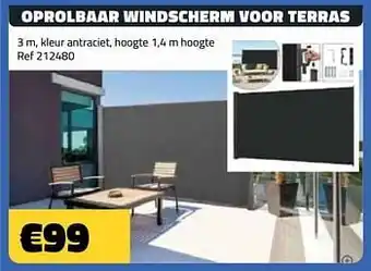 Oprolbaar windscherm voor terras
