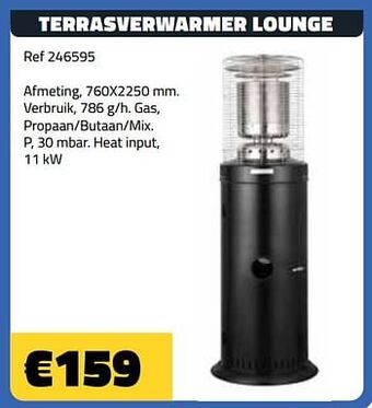 Bouwcenter Frans Vlaeminck Terrasverwarmer lounge aanbieding