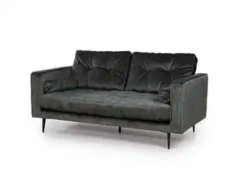 Deba Meubelen 2,5 zit zetel SCOTT met knopen - Velvet Adore Groen aanbieding