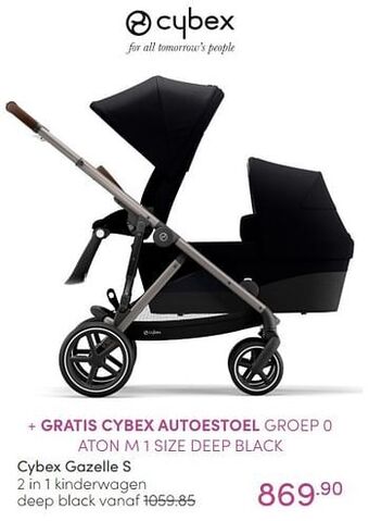 Baby & Tiener Cybex gazelle s 2 in 1 kinderwagen deep black aanbieding