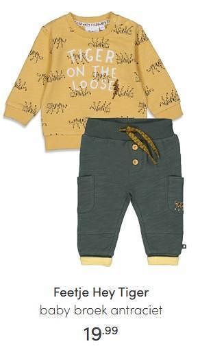 Baby & Tiener Feetje hey tiger baby broek antraciet aanbieding