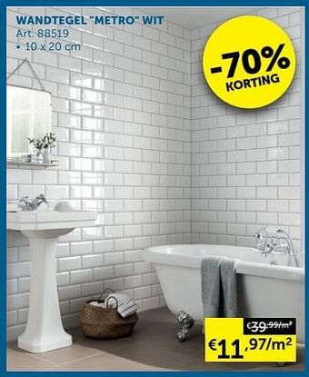 Zelfbouwmarkt Wandtegel metro wit aanbieding