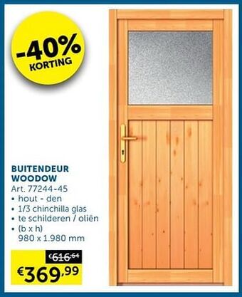 Zelfbouwmarkt Buitendeur woodow aanbieding