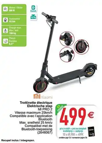 Cora Xiaomi trottinette électrique elektrische step mi pro 2 aanbieding