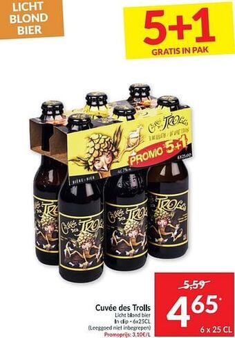 Intermarché Cuvée des trolls licht blond bier aanbieding