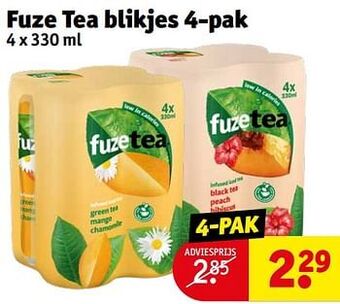 Kruidvat Fuze tea blikjes aanbieding